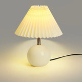 Modern Cone Ceramic Table Lamp for Bedroom, Off-White Image - 12