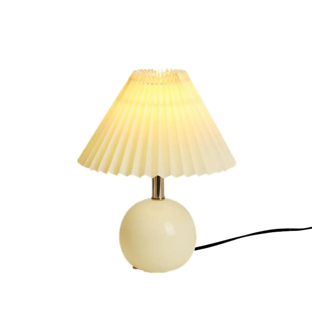 Modern Cone Ceramic Table Lamp for Bedroom, Off-White Image - 20