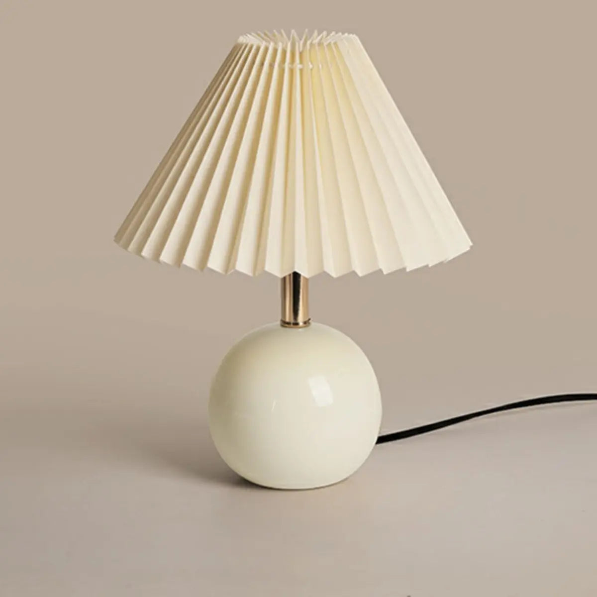 Modern Cone Ceramic Table Lamp for Bedroom, Off-White Image - 9