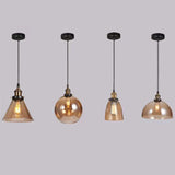 Modern Cone Clear Glass Pendant Lights Adjustable Cord Image - 15