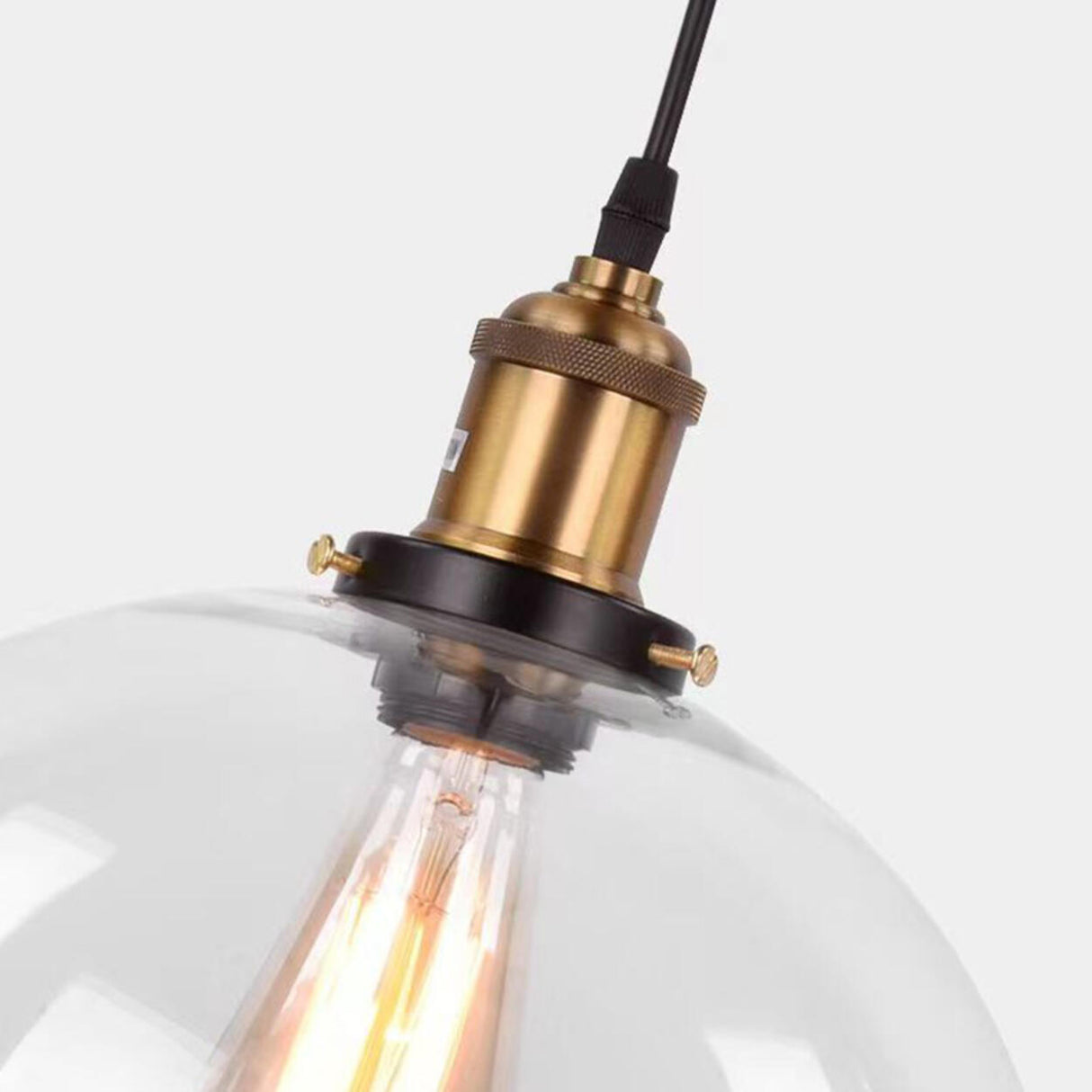 Modern Cone Clear Glass Pendant Lights Adjustable Cord Image - 24