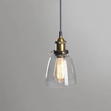 Modern Cone Clear Glass Pendant Lights Adjustable Cord Image - 25