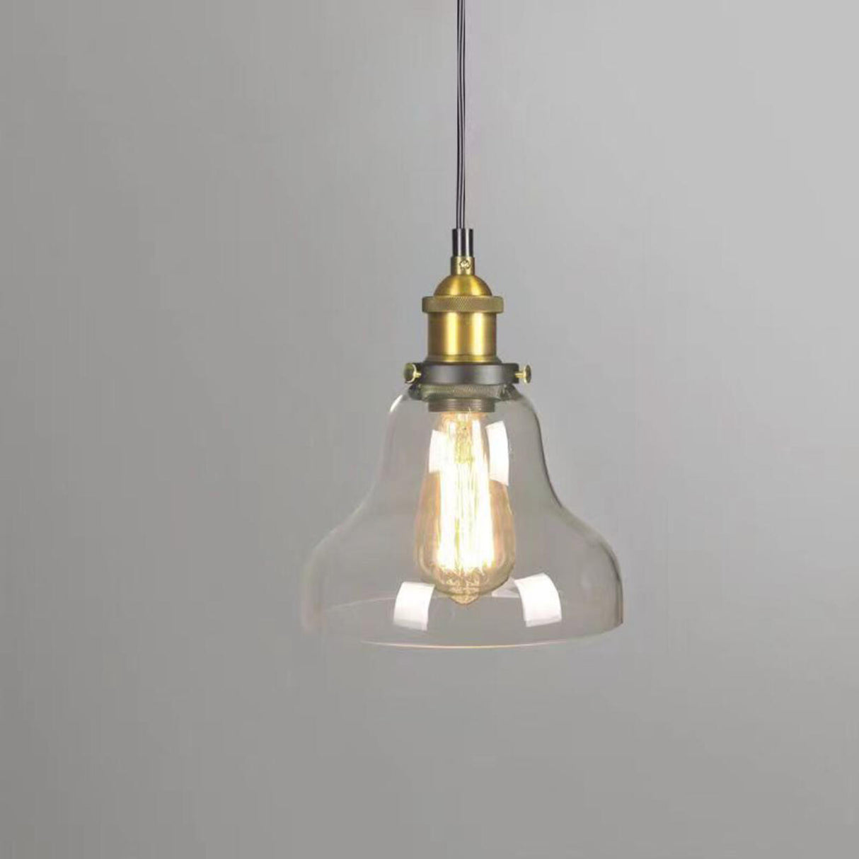 Modern Cone Clear Glass Pendant Lights Adjustable Cord Image - 30