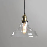 Modern Cone Clear Glass Pendant Lights Adjustable Cord Image - 32