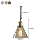 Modern Cone Clear Glass Pendant Lights Adjustable Cord #size