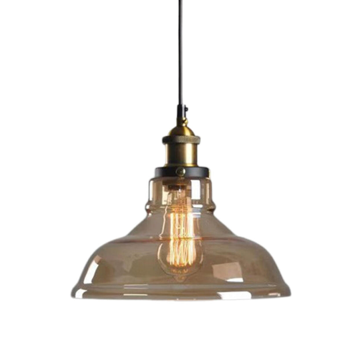 Modern Cone Clear Glass Pendant Lights Adjustable Cord Image - 9