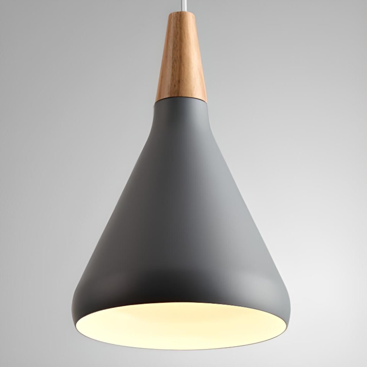 Modern Cone Conical Aluminum Pendant Light Flexible Length Image - 32