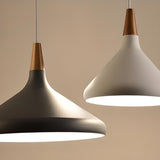 Modern Cone Conical Aluminum Pendant Light Flexible Length Image - 37