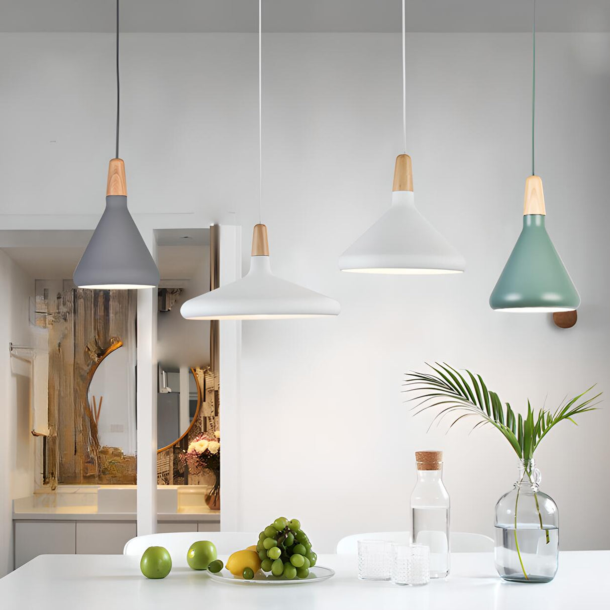 Modern Cone Conical Aluminum Pendant Light Flexible Length Image - 5