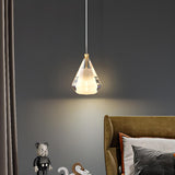 Modern Cone Crystal Teardrop Glass Pendant Light Image - 1