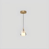 Modern Cone Crystal Teardrop Glass Pendant Light Image - 2