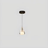 Modern Cone Crystal Teardrop Glass Pendant Light Image - 3