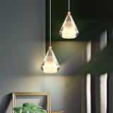 Modern Cone Crystal Teardrop Glass Pendant Light Image - 6