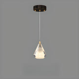 Modern Cone Crystal Teardrop Glass Pendant Light Image - 7