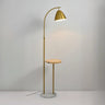 Modern Cone Iron Shade Arch Floor Lamp with Shelf Gold Image - 11