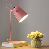 Modern Cone Metal Table Lamp Yellow Pink Bedroom Image - 18