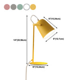 Modern Cone Metal Table Lamp Yellow Pink Bedroom #size