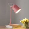 Modern Cone Metal Table Lamp Yellow Pink Bedroom Image - 5