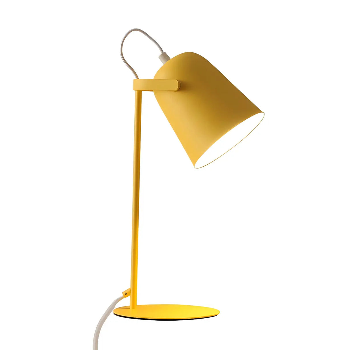 Modern Cone Metal Table Lamp Yellow Pink Bedroom Image - 9