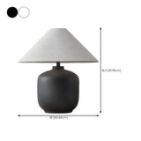 Modern Cone White Fabric Jar Ceramic Base Table Lamp #size