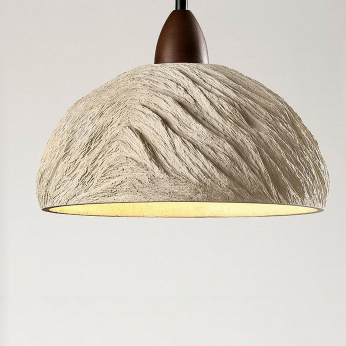 Modern Conical Gray Wooden Concrete Pendant Lights Image - 18