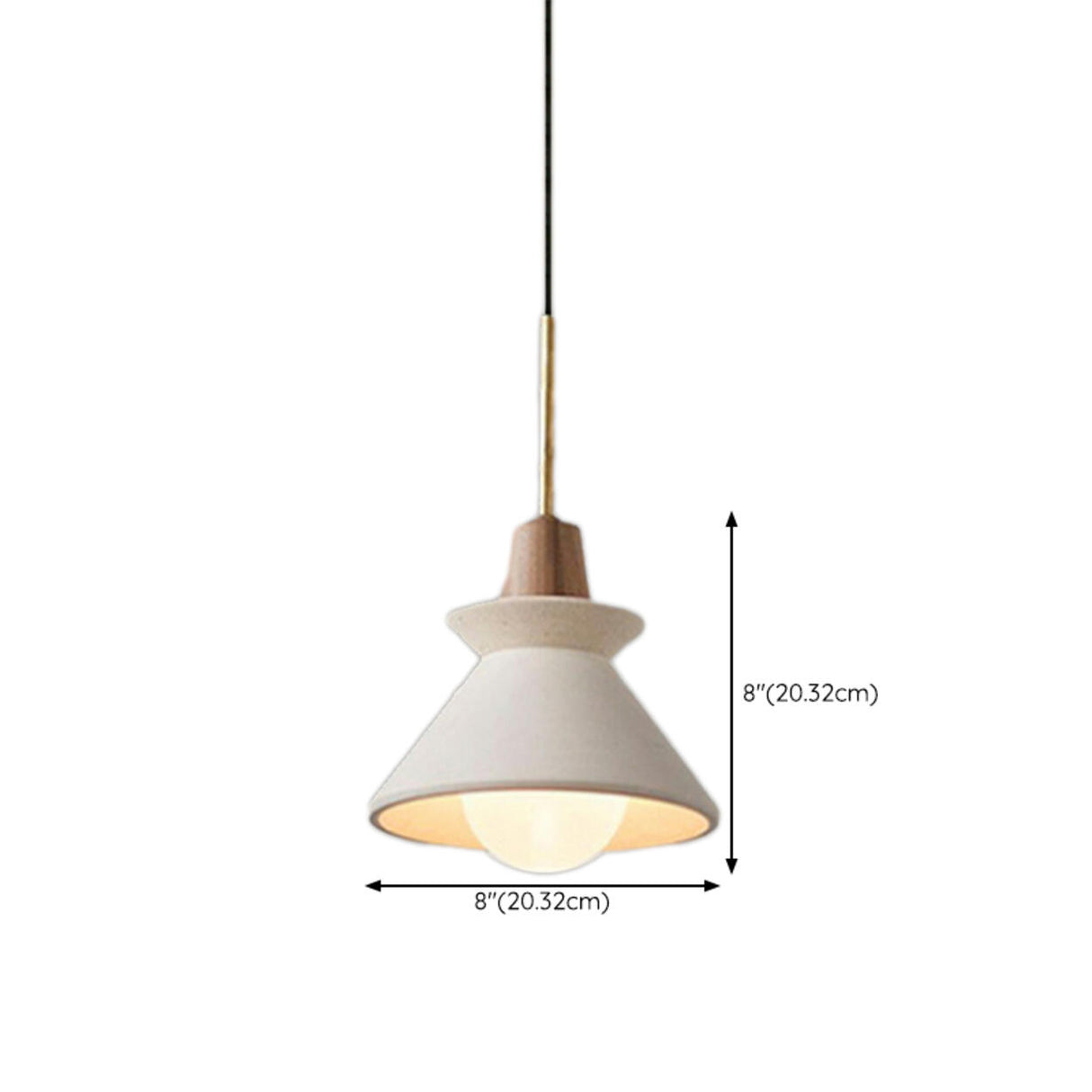 Modern Conical Gray Wooden Concrete Pendant Lights 