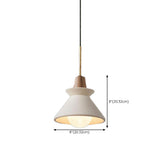 Modern Conical Gray Wooden Concrete Pendant Lights #size