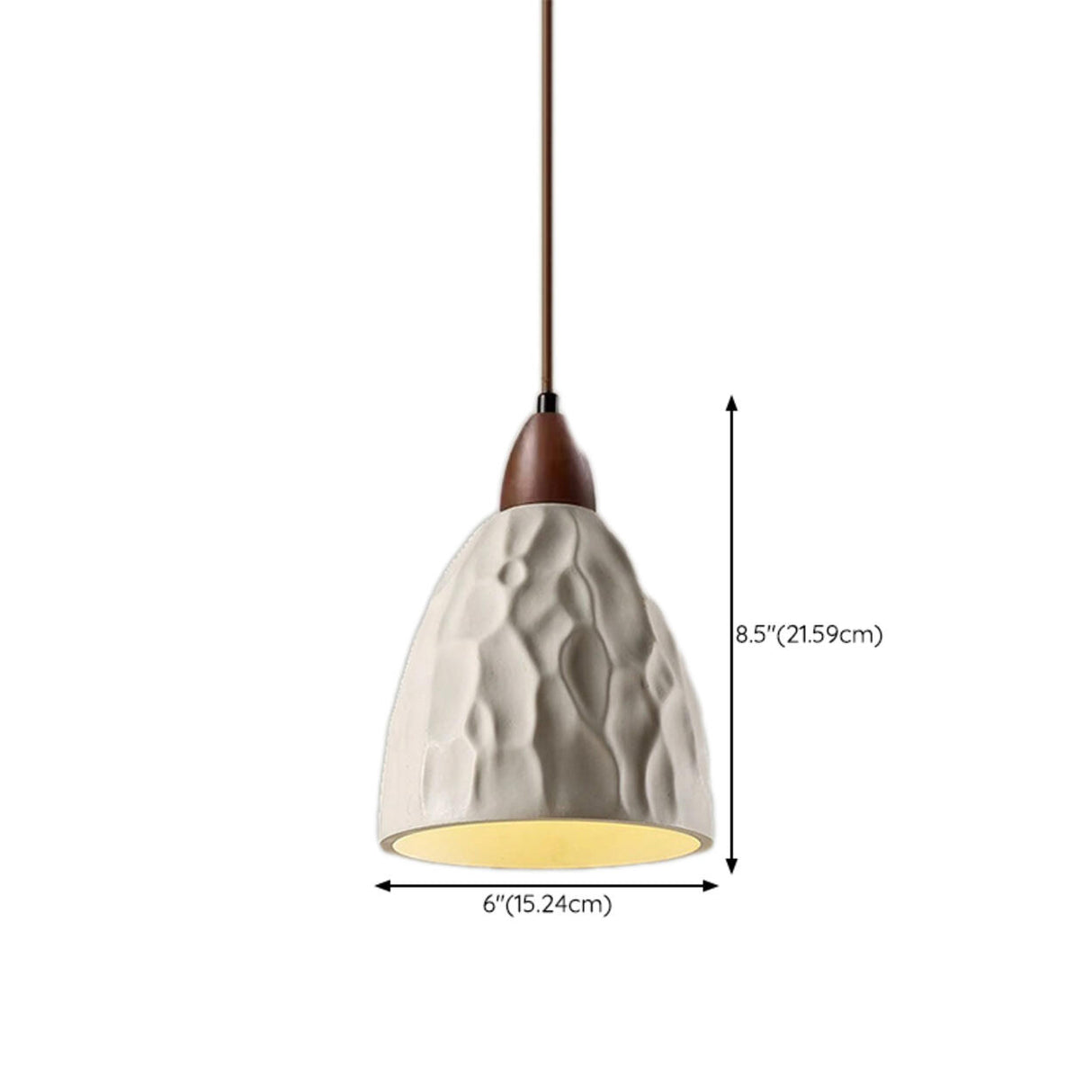 Modern Conical Gray Wooden Concrete Pendant Lights Image - 22