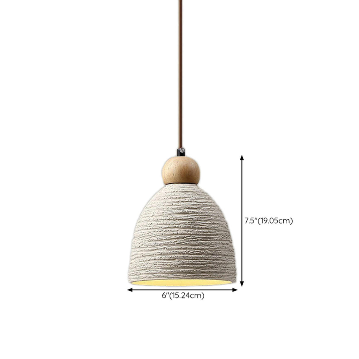 Modern Conical Gray Wooden Concrete Pendant Lights Image - 23