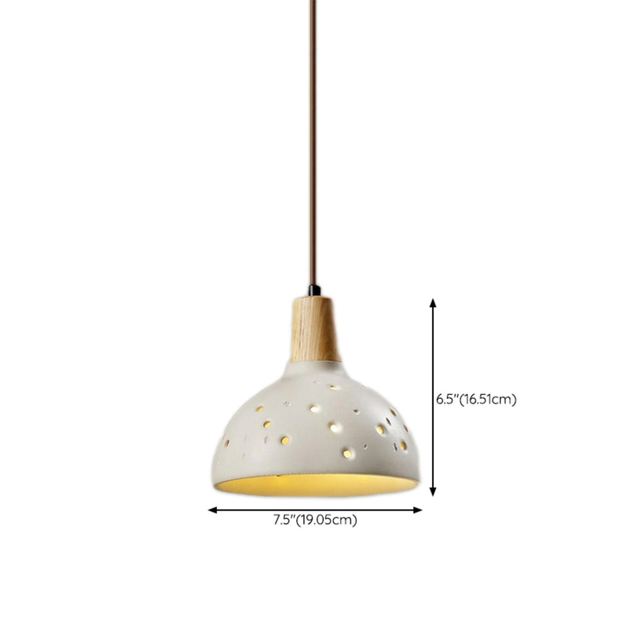 Modern Conical Gray Wooden Concrete Pendant Lights Image - 26