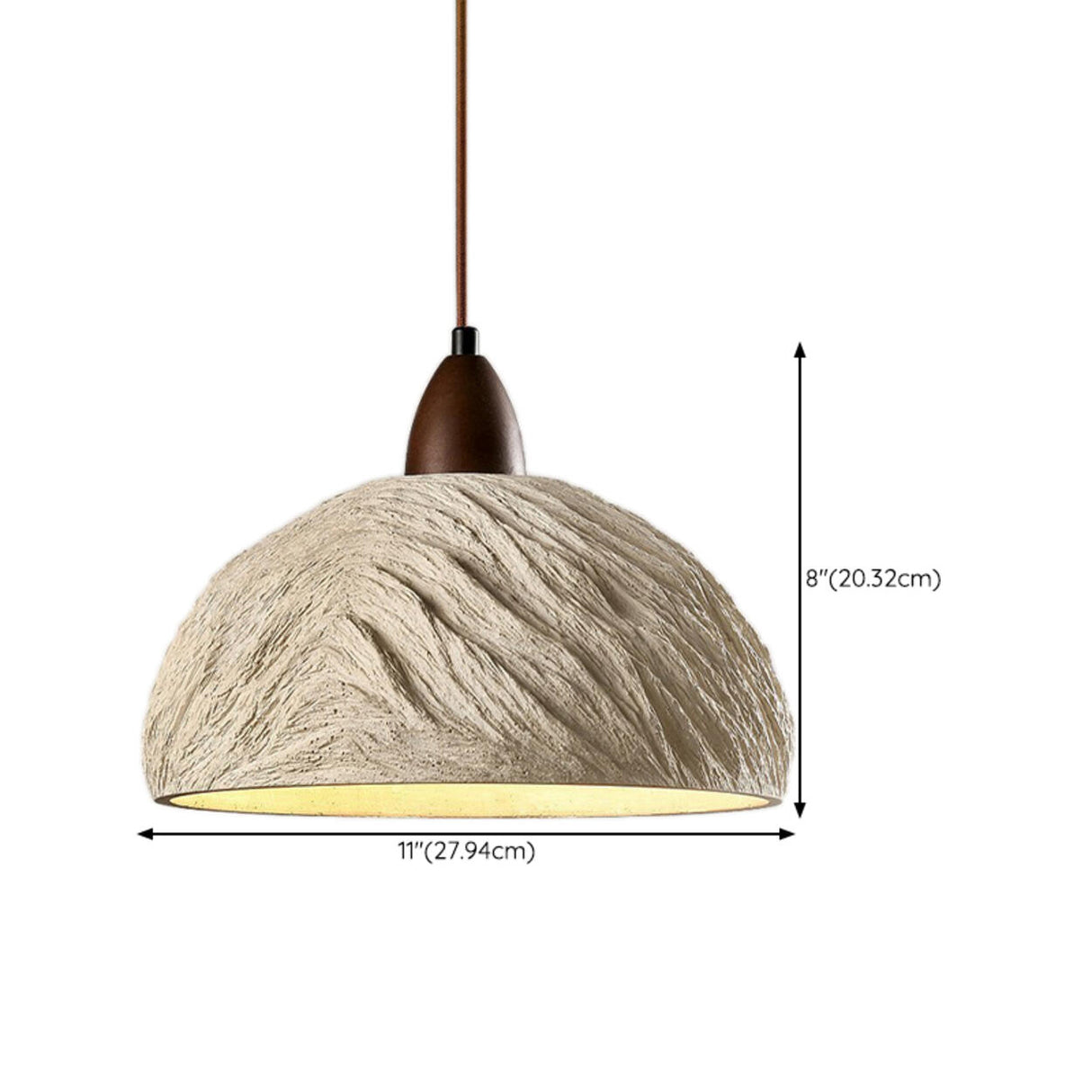 Modern Conical Gray Wooden Concrete Pendant Lights Image - 27