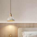 Modern Conical Gray Wooden Concrete Pendant Lights Image - 3