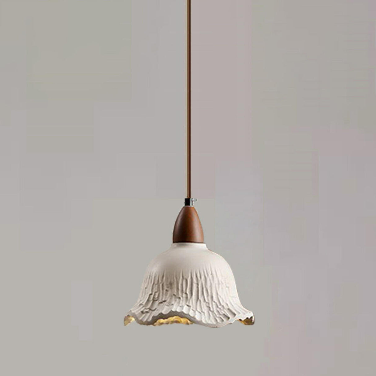 Modern Conical Gray Wooden Concrete Pendant Lights Image - 4