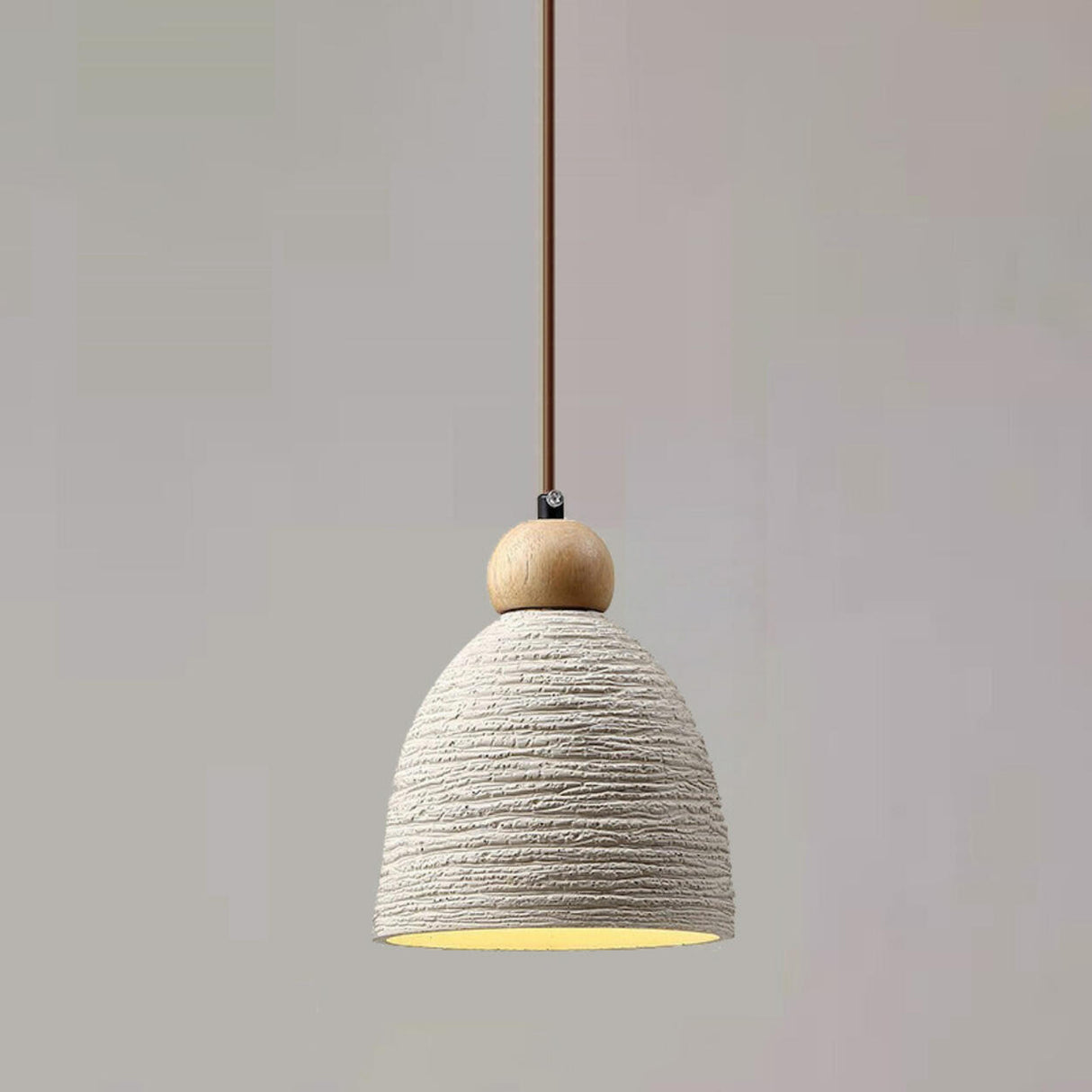 Modern Conical Gray Wooden Concrete Pendant Lights Image - 5