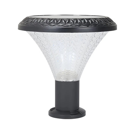 Modern Conical Solar-Powered Outdoor Garden Post Light Image - 2