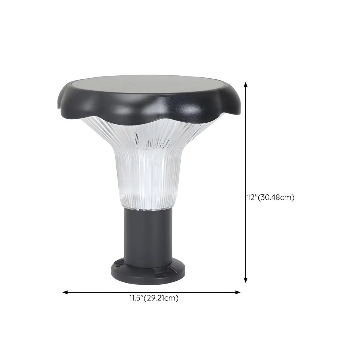 Modern Conical Solar-Powered Outdoor Garden Post Light 