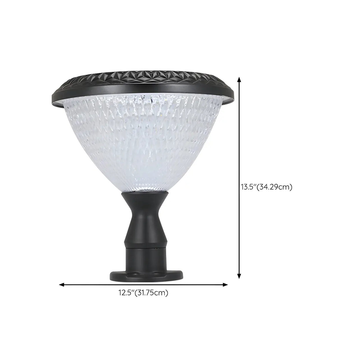 Modern Conical Solar-Powered Outdoor Garden Post Light Image - 26