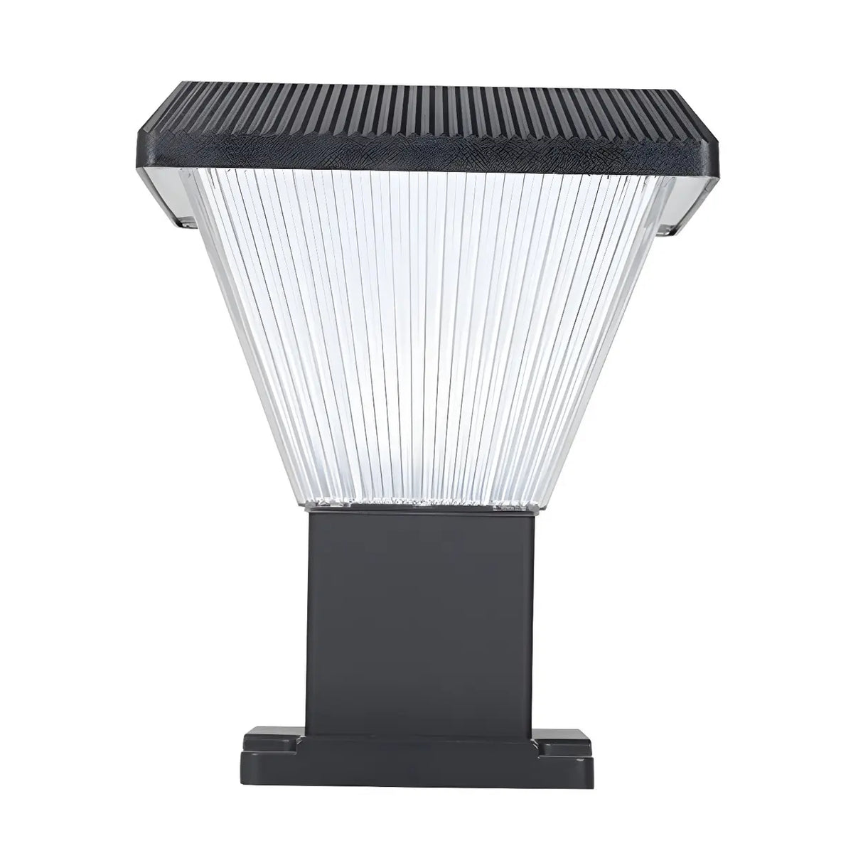 Modern Conical Solar-Powered Outdoor Garden Post Light Image - 3