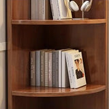 Modern Corner Wooden Vertical Multi-Shelf Bookcase Image - 10