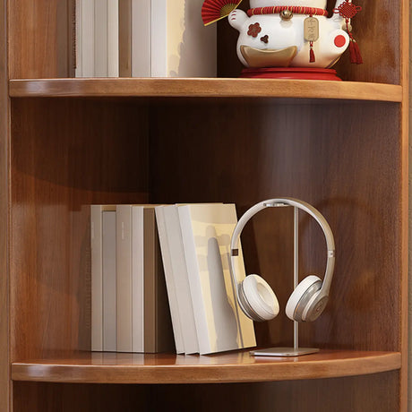 Modern Corner Wooden Vertical Multi-Shelf Bookcase Image - 2