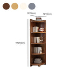 Modern Corner Wooden Vertical Multi-Shelf Bookcase Image - 21