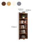 Modern Corner Wooden Vertical Multi-Shelf Bookcase Image - 22