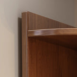 Modern Corner Wooden Vertical Multi-Shelf Bookcase Image - 6