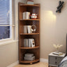 Modern Corner Wooden Vertical Multi-Shelf Bookcase Image - 9