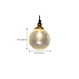 Modern Crackle Glass Globe Adjustable Height Pendant Light #size