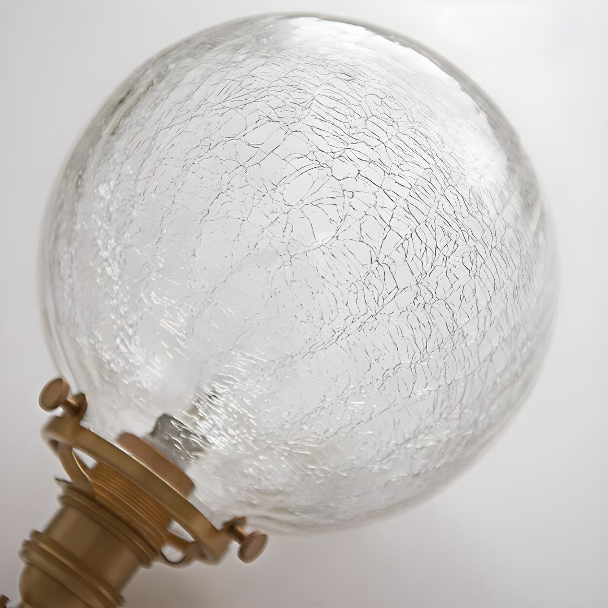 Modern Crackle Glass Globe Adjustable Height Pendant Light Image - 8