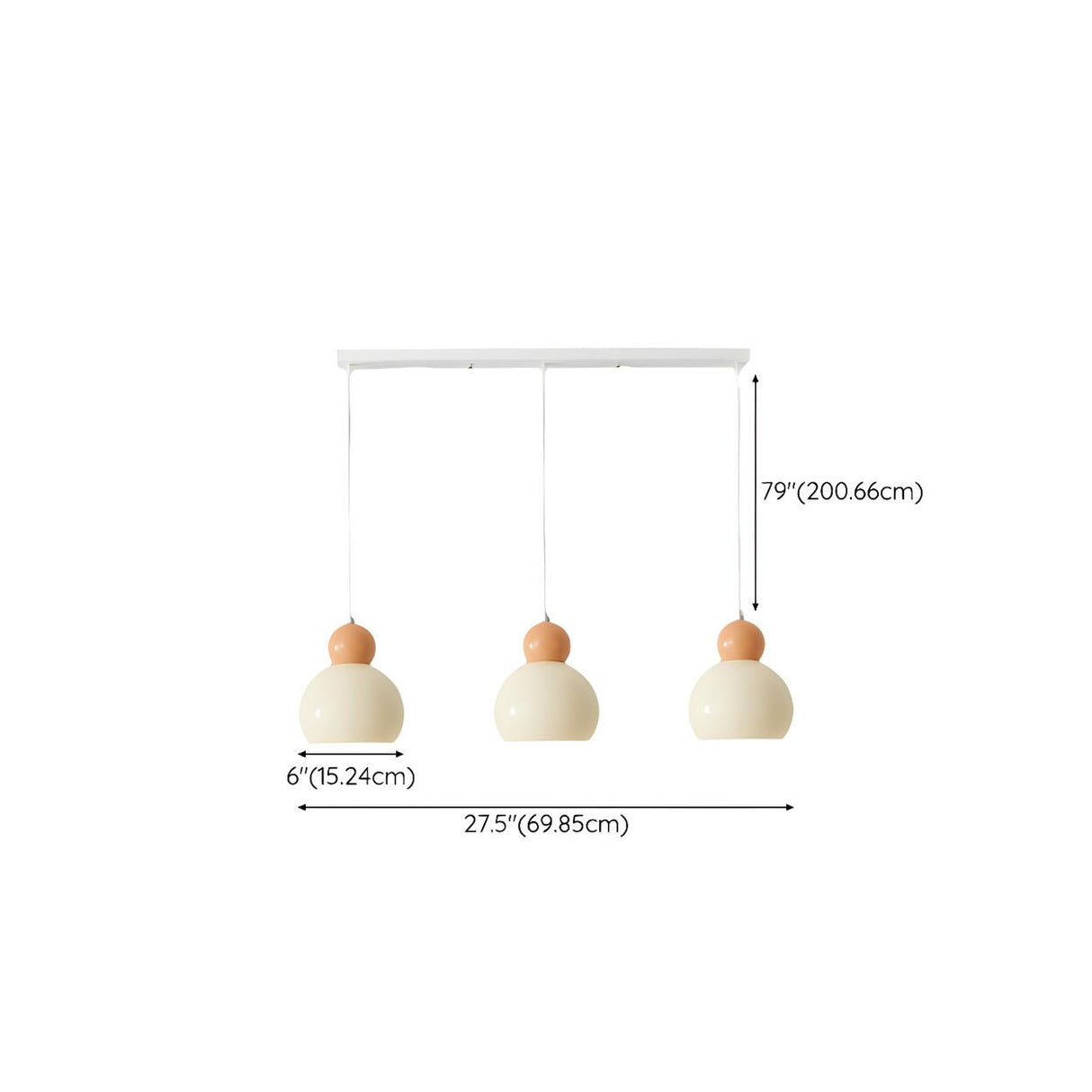 Modern Cream Dome Metal Multiple Lights Pendant Light Image - 16