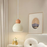 Modern Cream Dome Metal Multiple Lights Pendant Light Image - 2