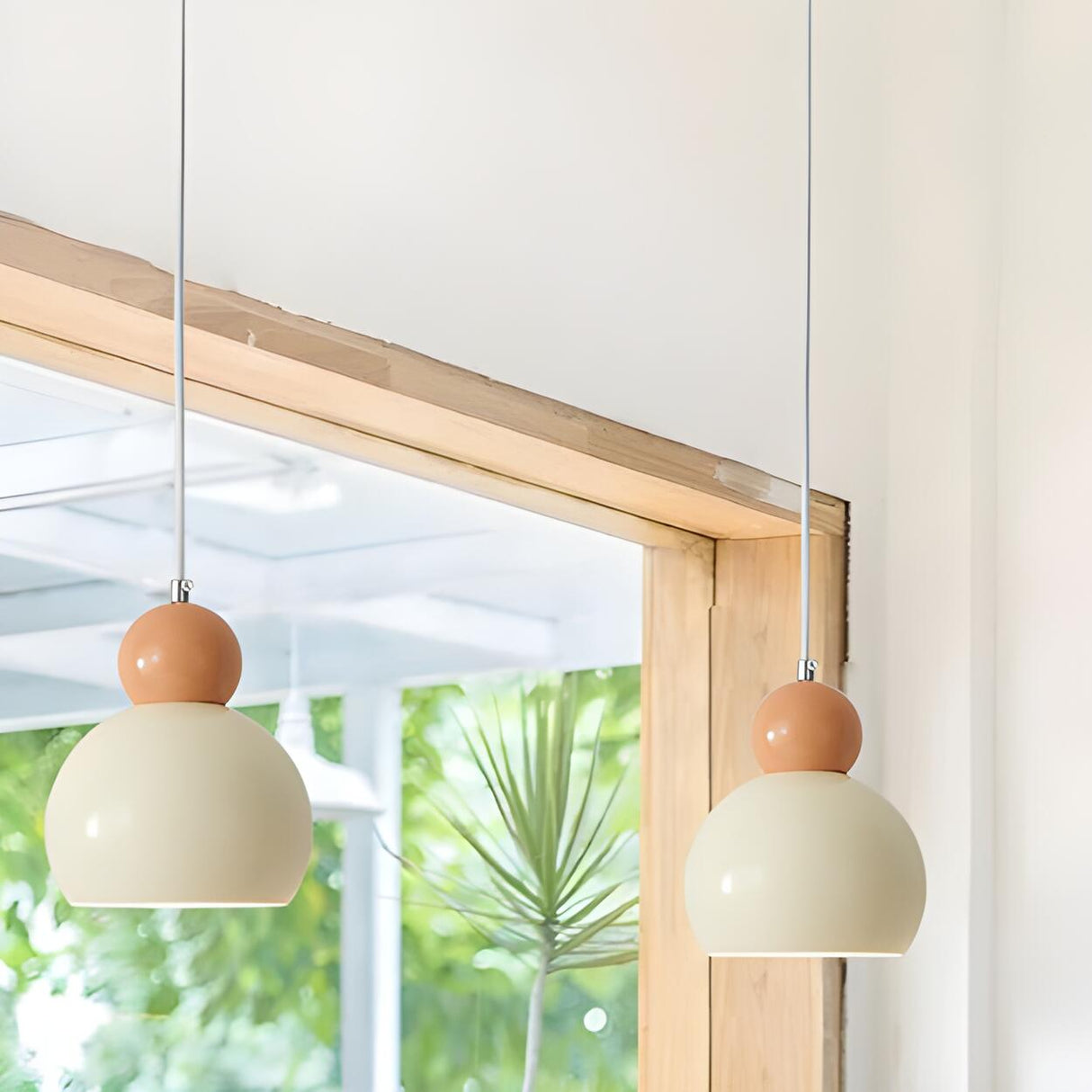 Modern Cream Dome Metal Multiple Lights Pendant Light Image - 3