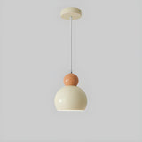 Modern Cream Dome Metal Multiple Lights Pendant Light Image - 5